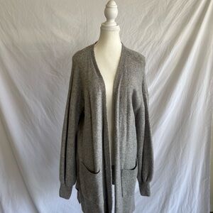 Madewell Soft Cozy Duster Gray Open Front Cardigan